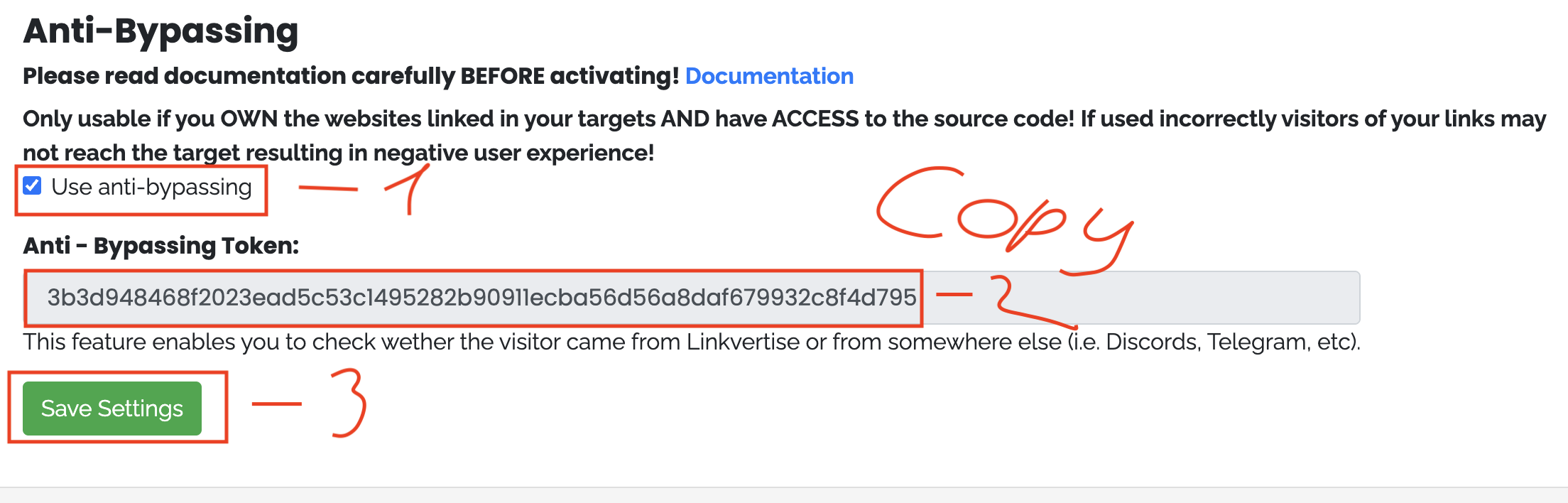 Linkvertise Revenue Setup Example